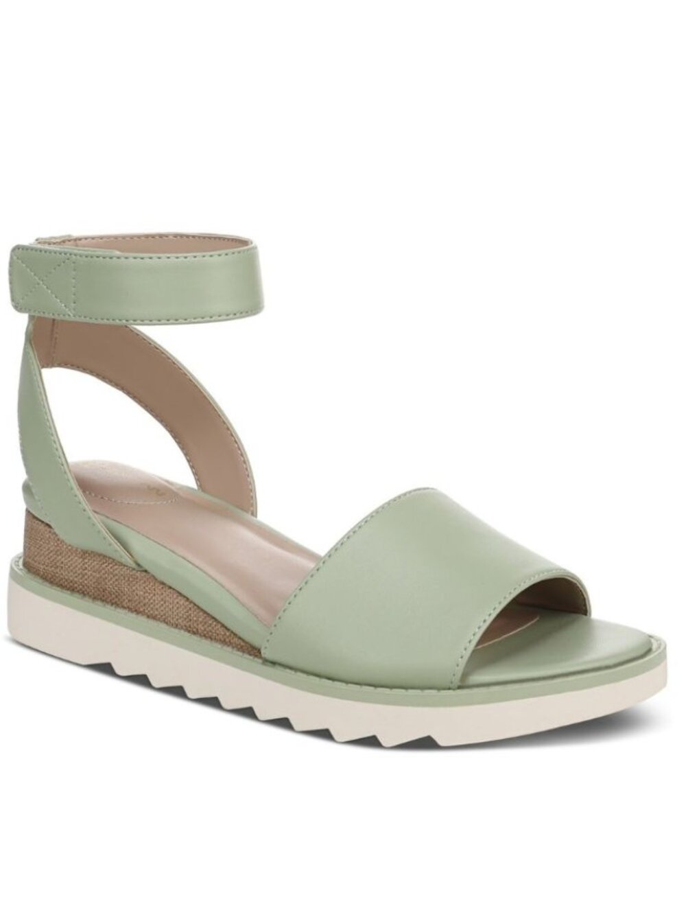 79$ Giani Bernini Constancia Ankle Strap Wedge Sandals Women's Size 7.5 US Green